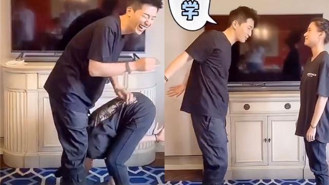 窦骁反手抱女友满眼爱意，何超莲害羞躲男友怀里