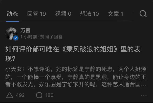 【吃瓜】万茜点赞宁静黑评 具体是怎么一回事呢？