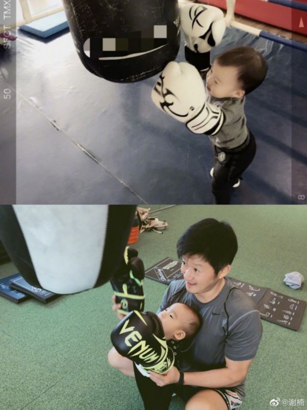 谢楠晒6岁儿子手臂线条满满小男子汉气息，网友喊话吴京